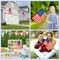 12 Pack US American Stick Flags Small 12x18 Inch USA Hand Held Flags with 24 Inch Wooden Pole for Yard,July 4th,Veteran Party,Memorial Day, Independence Day Decoration